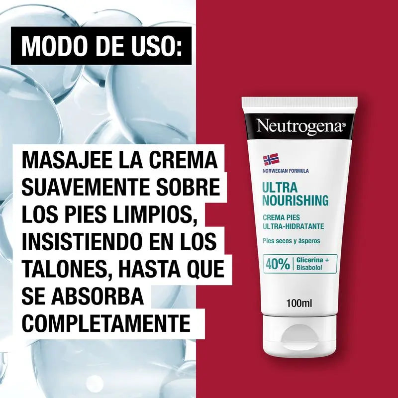 Neutrogena Ultra Moisturising Foot Cream, Dry & Damaged Feet, Cracked Heels, 100 Ml