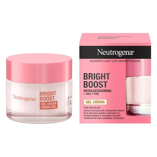 Neutrogena Crema Gel Bright Boost, Hidratante Facial con Neoglucosamina, Previene Signos de la Edad, 50 ml