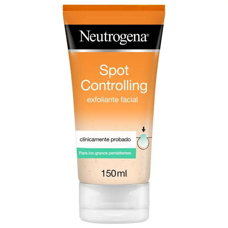 Neutrogena Spot Controlling Facial Exfoliating Gel with Salicylic Acid, Acne-Prone Skin, Cleansing, Oil-Free, 150 ml