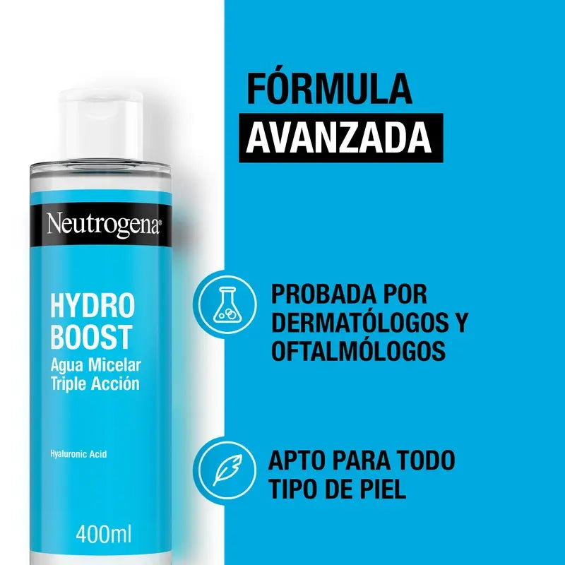 Neutrogena Hydro Boost Triple Action Micellar Water with Hyaluronic Acid, 400 ml