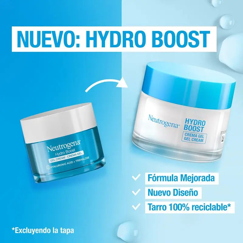 Neutrogena, Hydro Boost Crema Gel Hidratante Facial,  Con Ácido Hialurónico Y Trehalosa De Origen Natural Para La Cara, 50 Ml