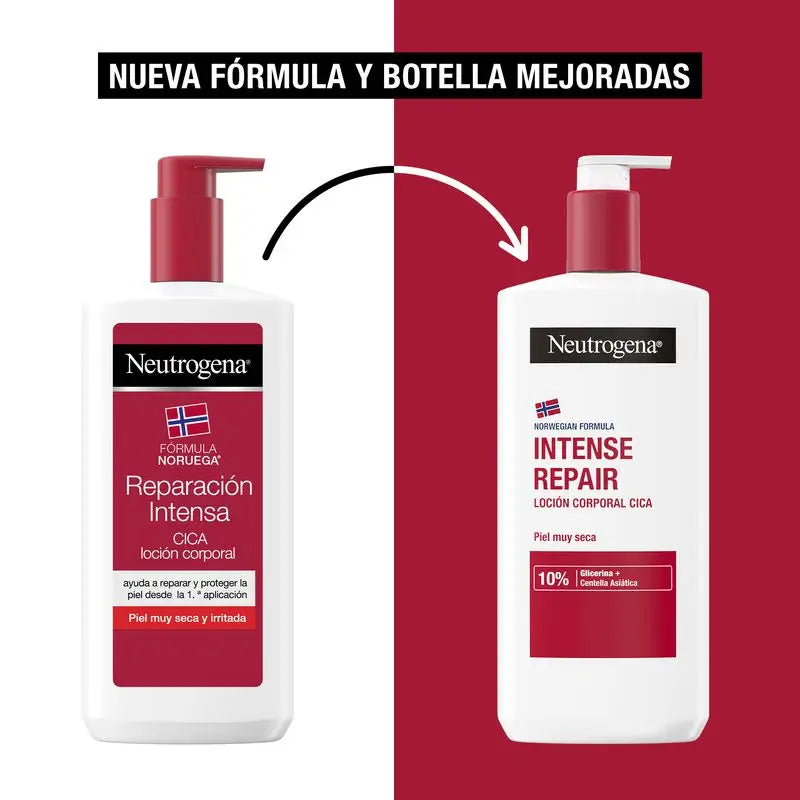 Neutrogena Cica Body Lotion Intense Repair Norwegian Formula, Dry & Irritated Skin, Moisturises & Regenerates, 400 Ml