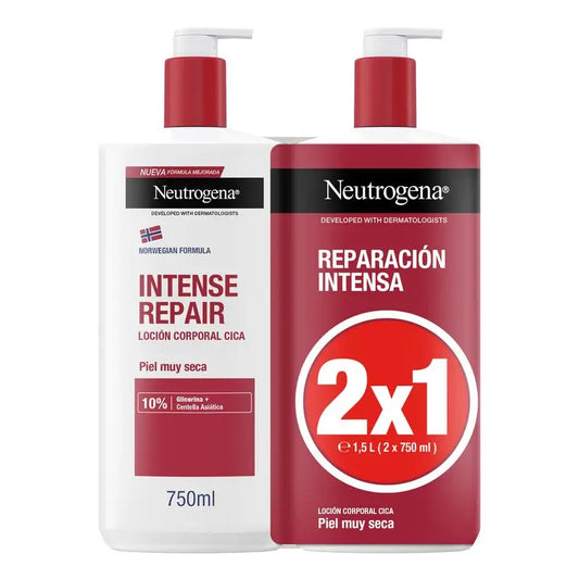 Neutrogena Norwegian Formula Pack Intense Repair Rich Body Lotion For Dry Skin, 2 X 750 Ml