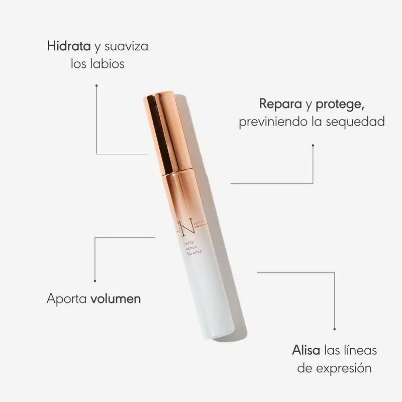 Nieves By Nieves Álvarez Triple Action Lip Elixir Moisturising & Volumising Lip Treatment, 10 ml