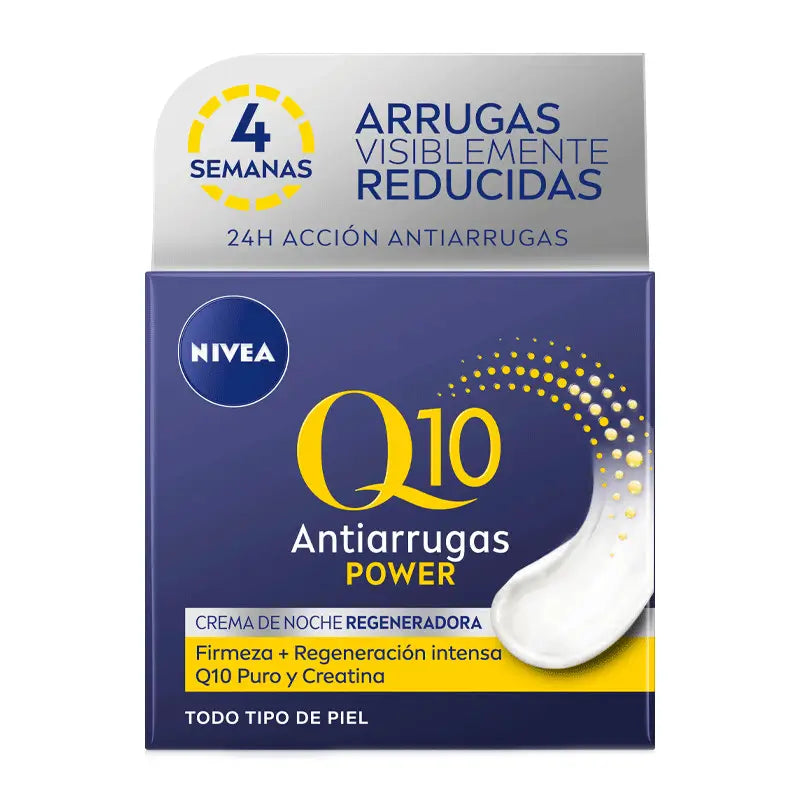 NIVEA Q10 Power Crema de Noche Antiarrugas y Firmeza, 50 ml