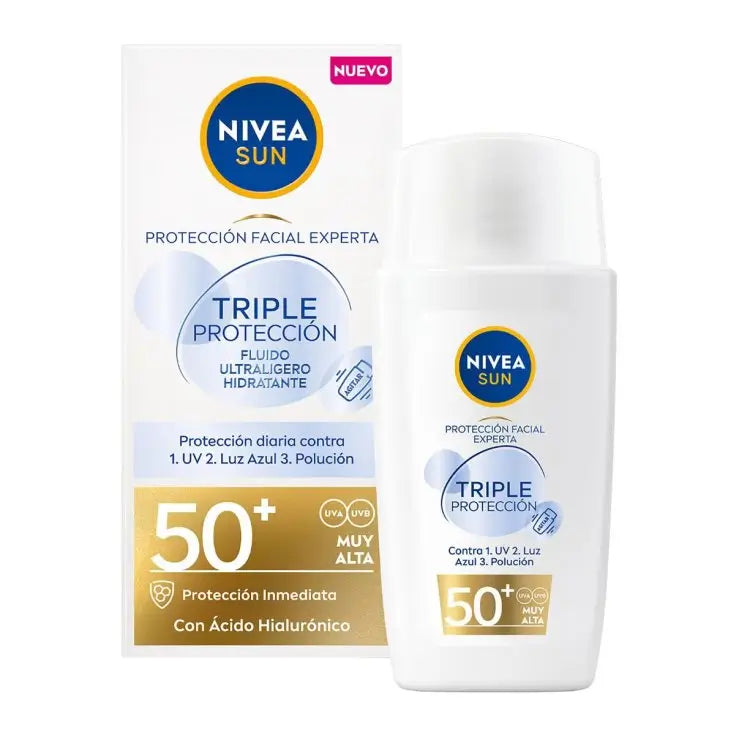 Nivea Sun Ultra Light Face Fluid Triple Protection Fp50+, 40 ml