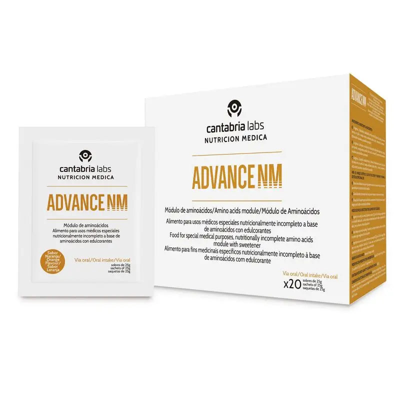 Advance NM Orange flavour (Arginine + Glutamine + Hmb), 25g x 20 sachets, Cantabria Labs Medical Nutrition