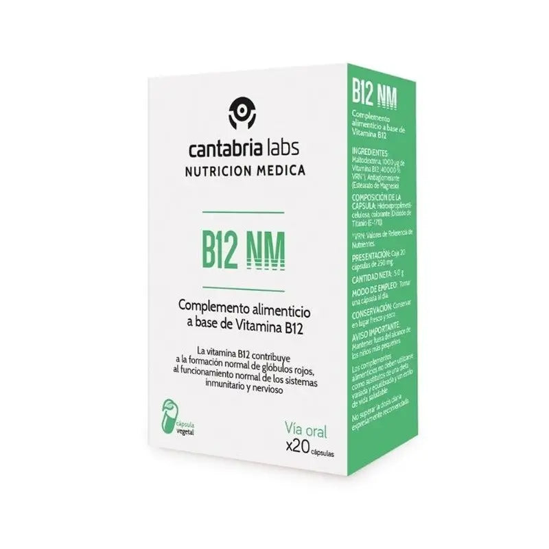 B12, 20 capsules, Cantabria Labs Nutrición Médica