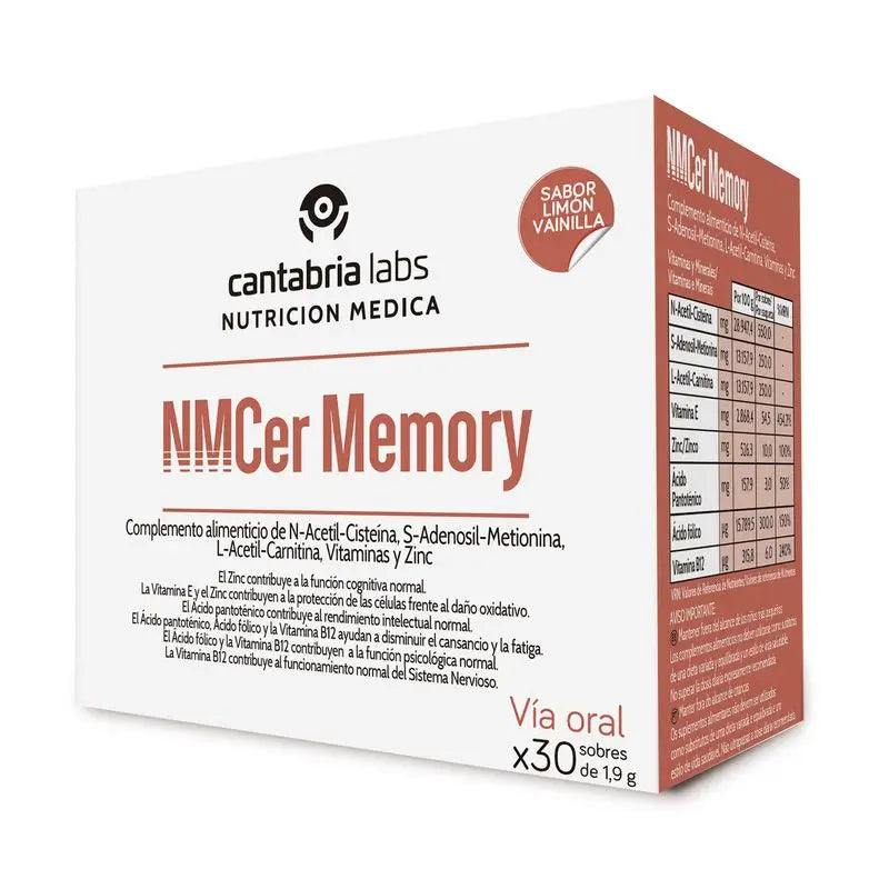 Cer Memory Lemon-Vanilla flavour, 1,9g x 30 sachets, Cantabria Labs Medical Nutrition