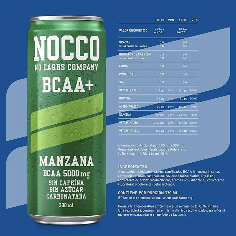 Nocco Bcaa+ Apple, 330 ml