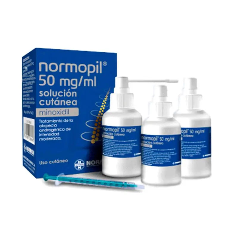 Minoxidil Cutaneous solution, 3 Bottles 90 ml - Normopil 50 mg/ml