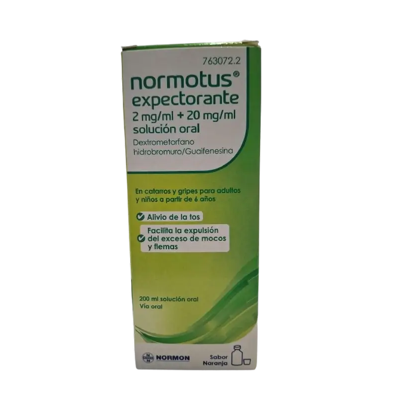 Normotus Expectorant 2 mg/ml + 20 mg/ml Oral Solution 1 Bottle, 200 ml