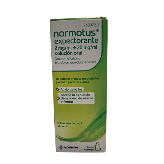 Normotus Expectorant 2 mg/ml + 20 mg/ml Oral Solution 1 Bottle, 200 ml