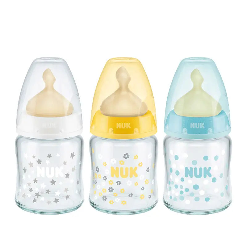 NUK Biberón First Choice Cristal 0-6 M Latex 120 ml, 1 unidad