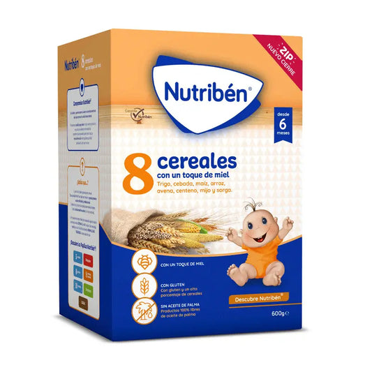 Nutriben Papilla 8 Cereales y Miel 600 gr