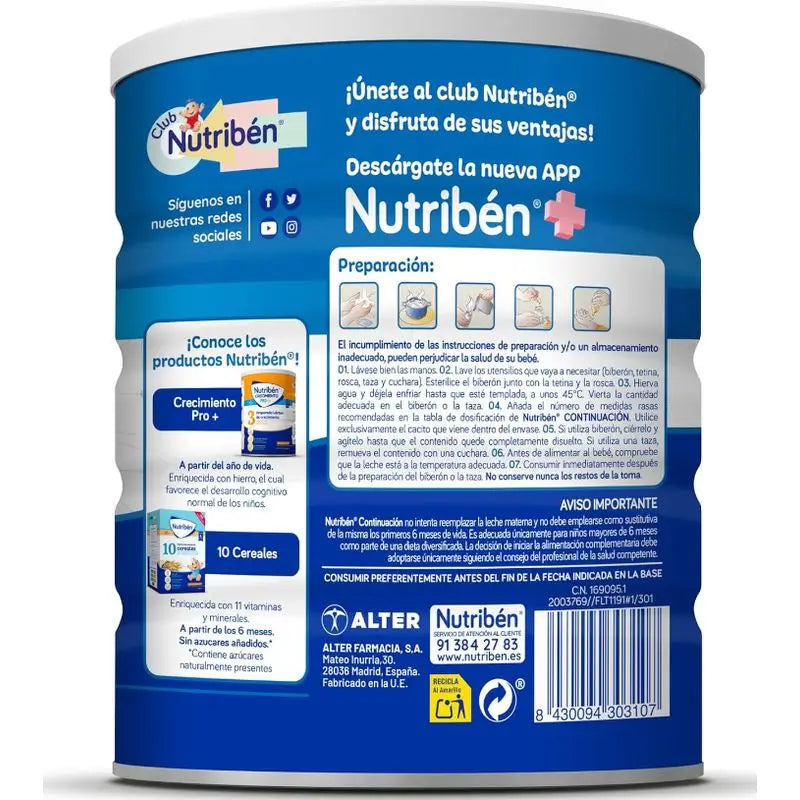 Nutriben Continuacion Pro-Alpha Milk, 800 g