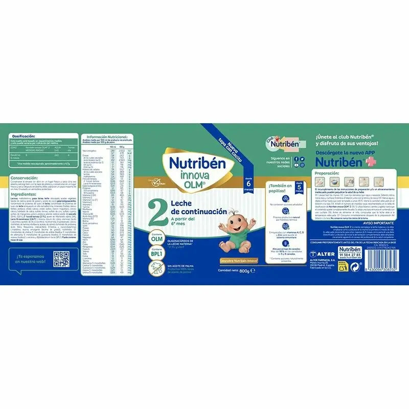 Nutriben Leche Innova 2, 800 gr