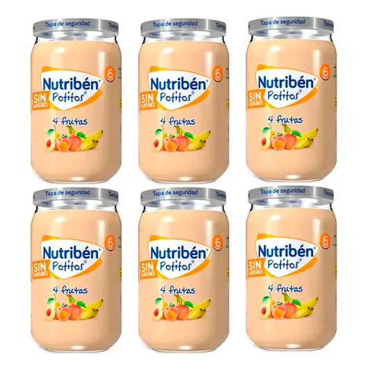 Nutriben Potito 4 Fruits , 6 x 235 grams