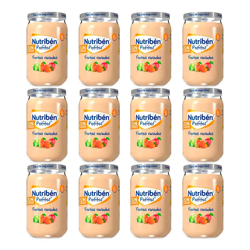 Nutriben Potito Assorted Fruits, 12 x 235 grams