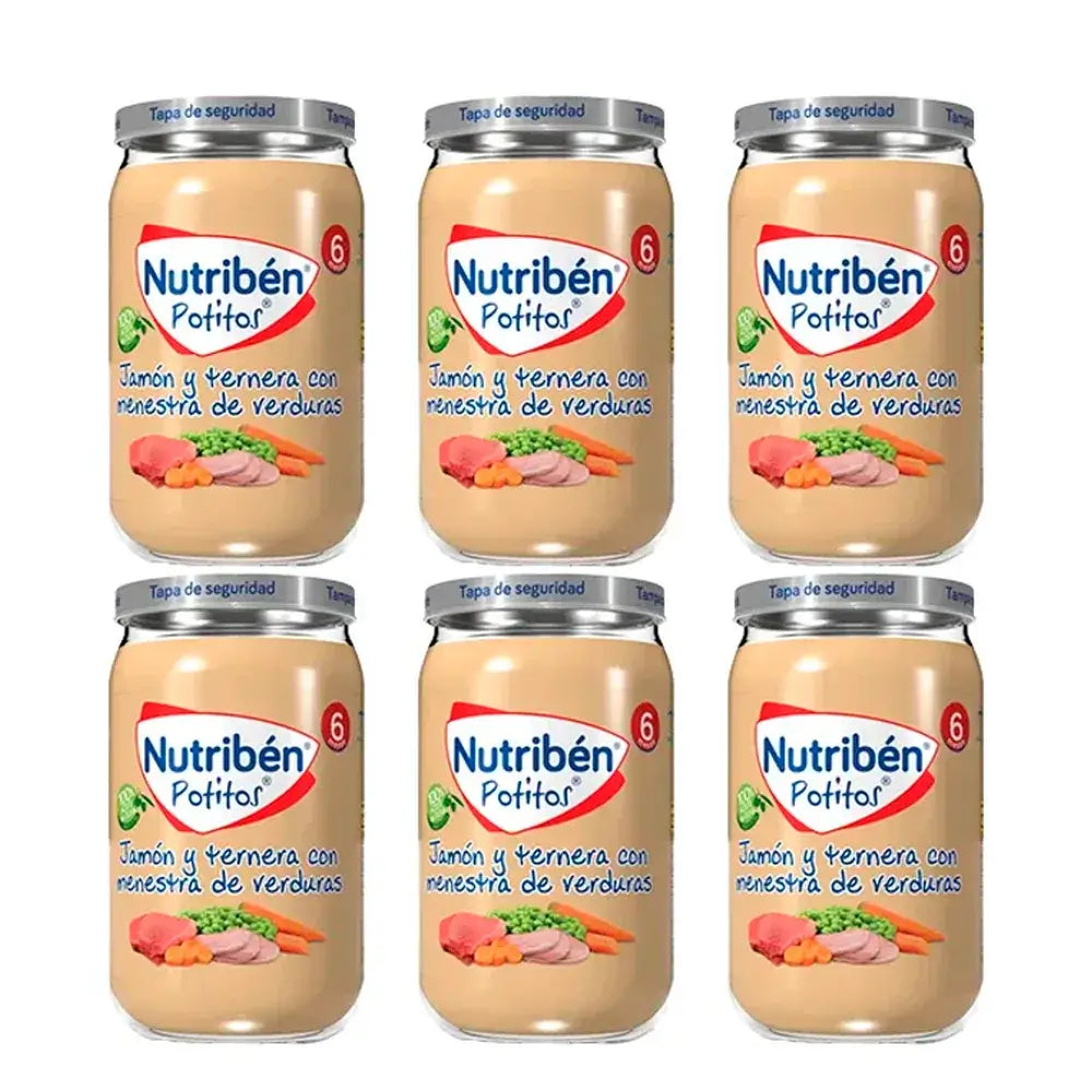 Nutriben Potito Ham & Beef with Vegetable Stew , 6 x 235 grams