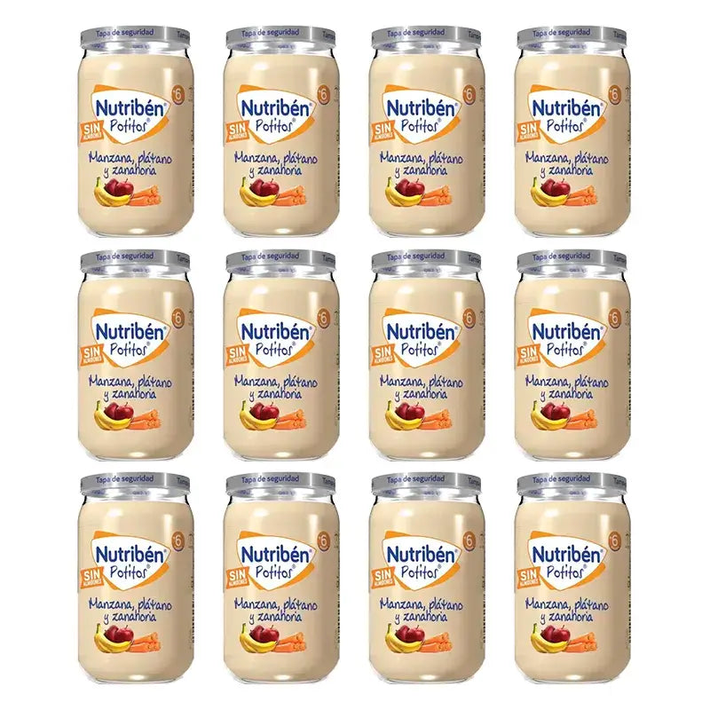 Nutriben Potito Apple Banana & Carrot , 12 x 235 grams