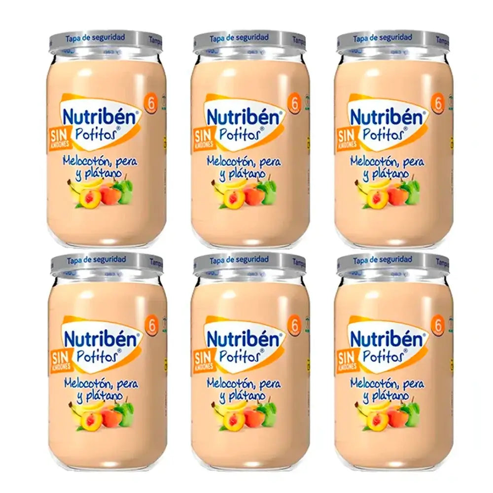 Nutriben Potito Peach, Pear & Banana , 6 x 235 grams