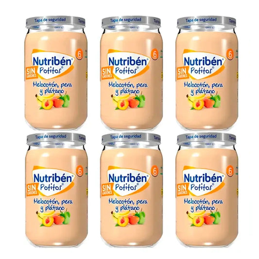 Nutriben Potito Peach, Pear & Banana , 6 x 235 grams