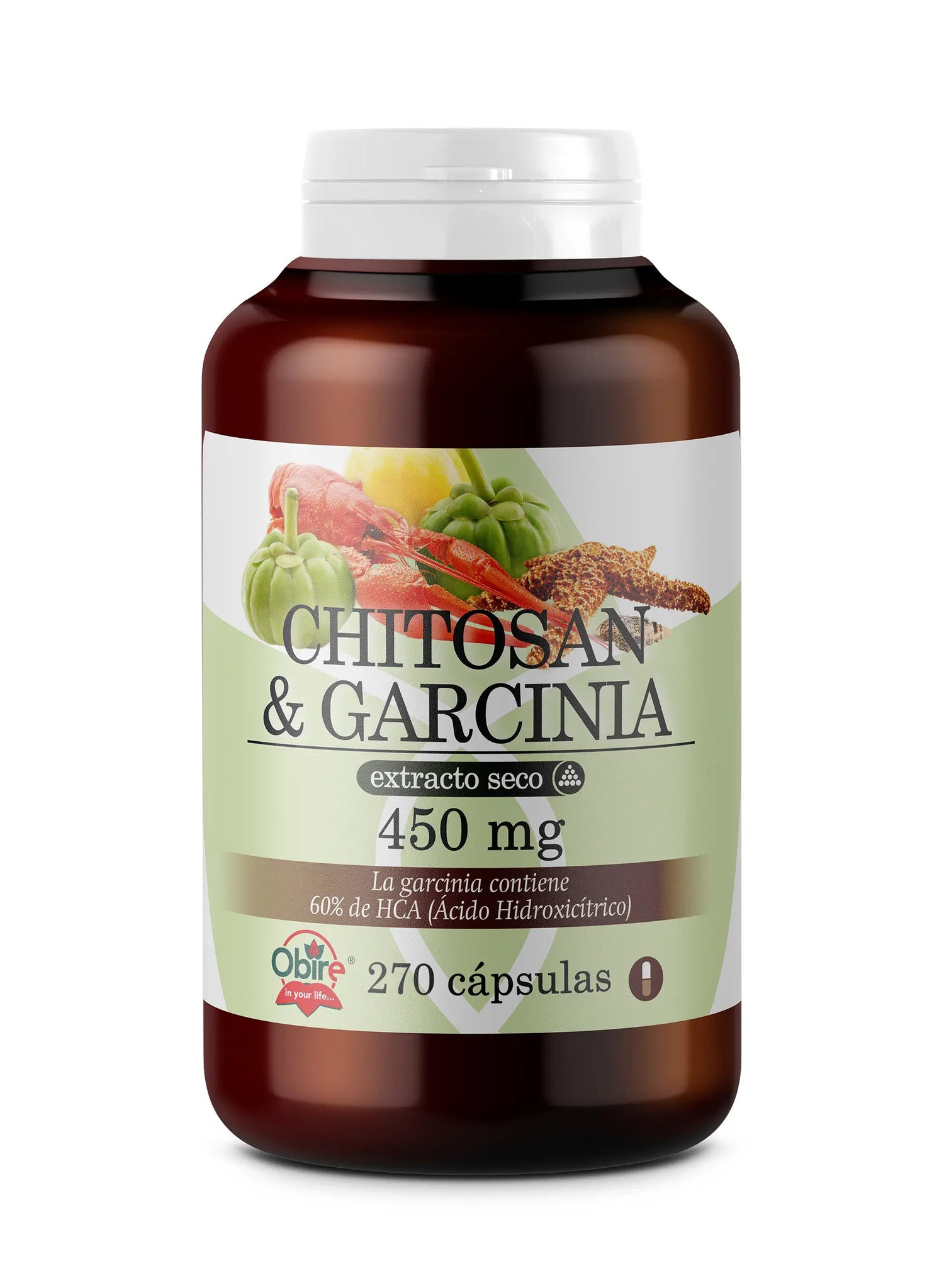 Obire  Gran Formato Chitosan & Garcinia 450 Mg. (Ext. Seco), 450 cápsulas