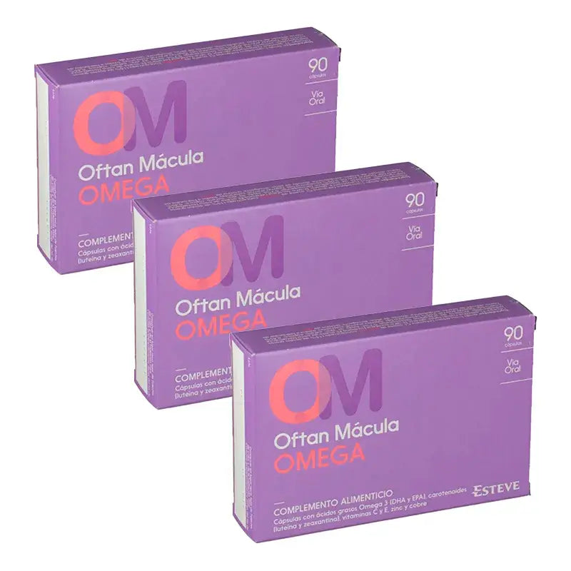 Oftan Macula Omega Food Supplement, 3 x 90 Capsules