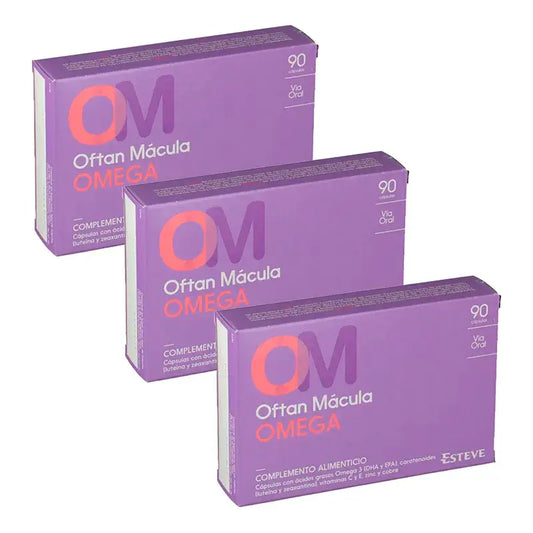 Oftan Macula Omega Food Supplement, 3 x 90 Capsules