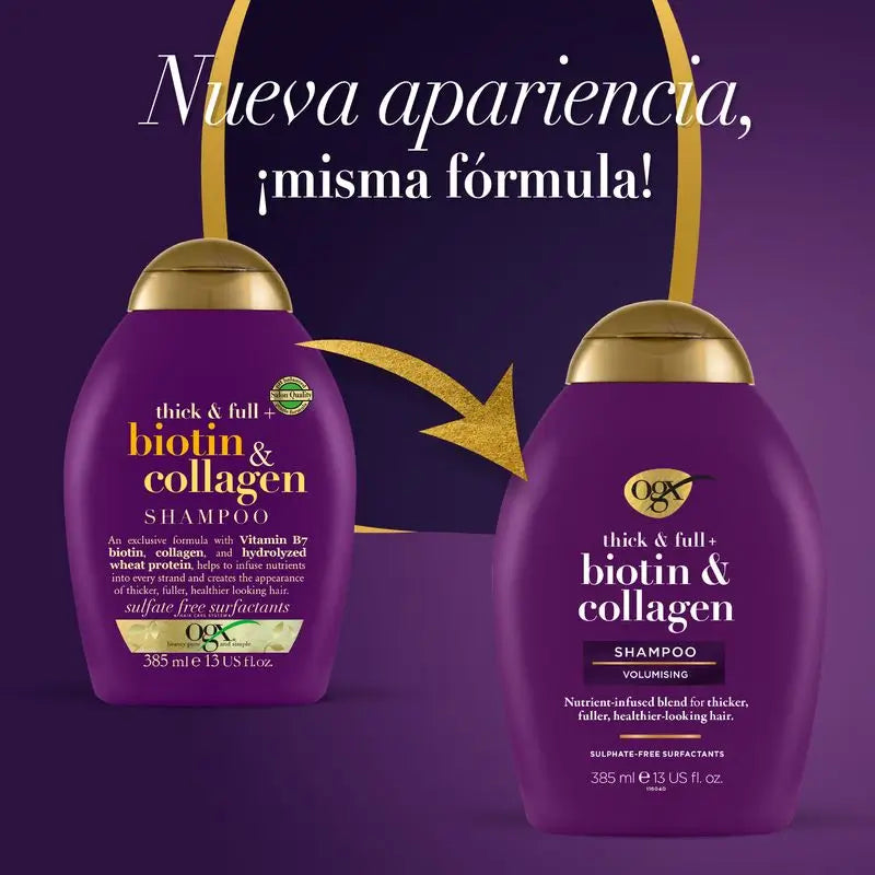 OGX Biotin & Collagen Shampoo, Fine Hair, 385 ml