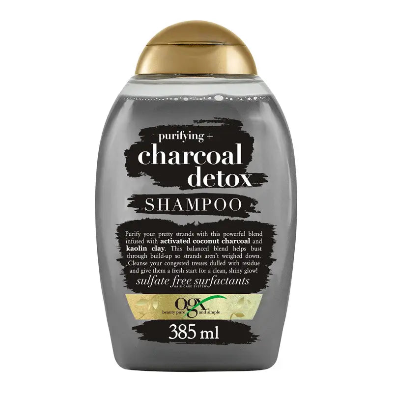 OGX Champú Carbón Detox, Arcilla Caolinita, Limpia y Aligera el Cabello, 385 ml