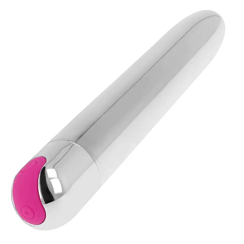 Ohmama Vibrators  Vibrador Silver Recargable 10 Modos 18.5 Cm