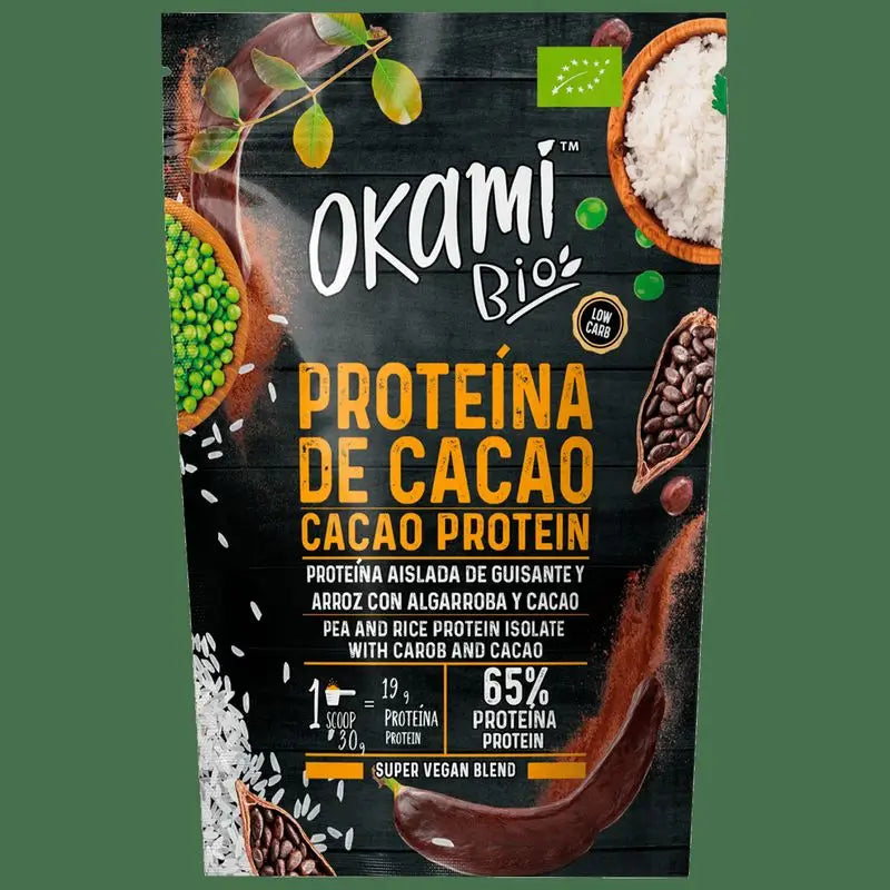 Okami Bio Pea Protein-Rice-Cocoa-Algarr 500Gr. Bio