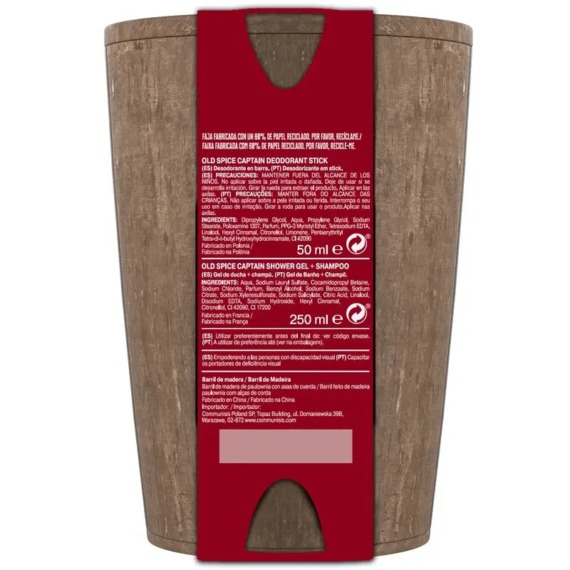 Old Spice Captain Barrel Gift Set With Shower Gel