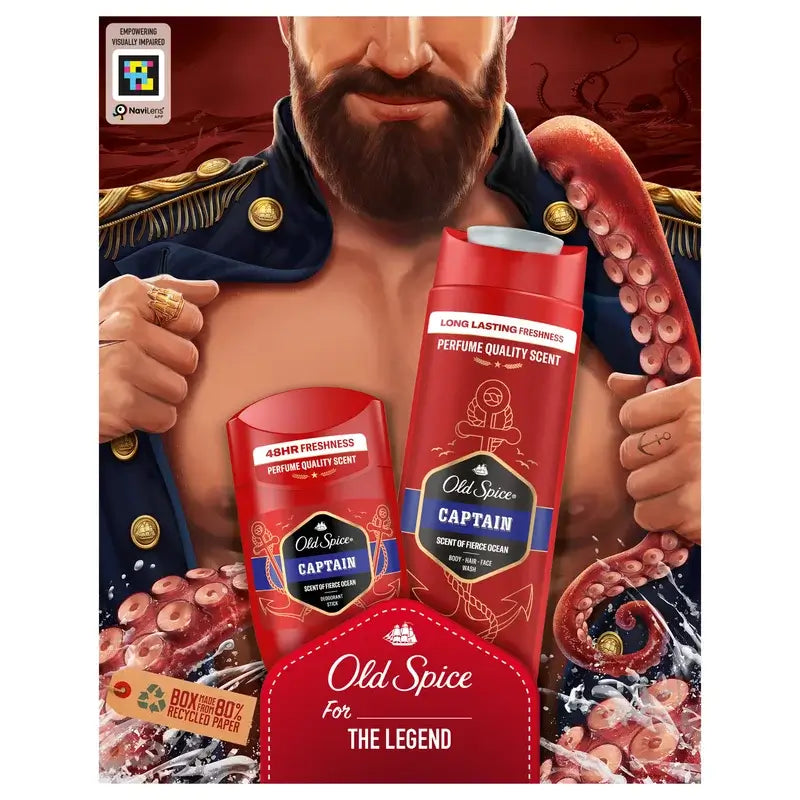 Old Spice Dark Captain Gift Set with Shower Gel