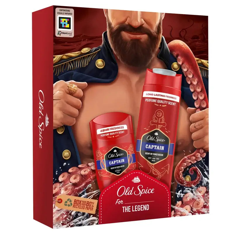 Old Spice Dark Captain Gift Set with Shower Gel