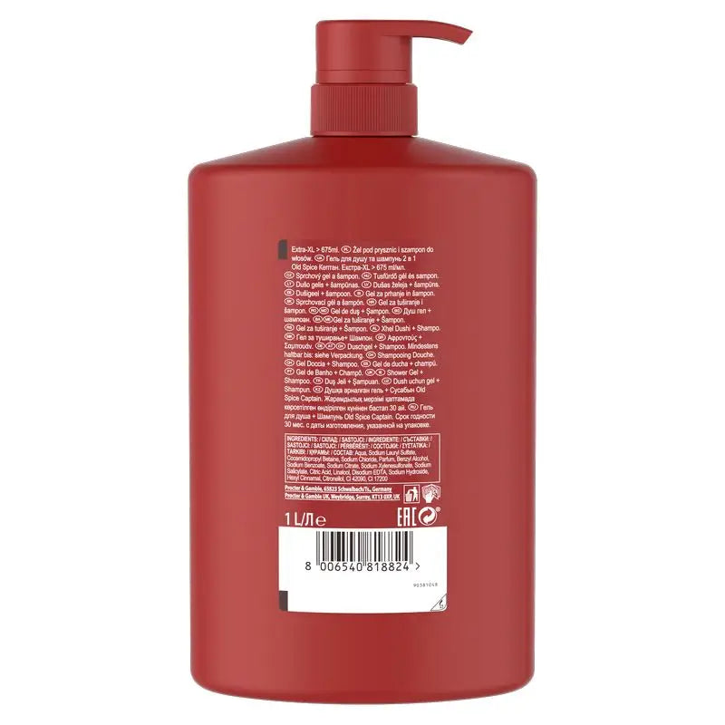 Old Spice Shower Gel & Shampoo Captain 1000Ml