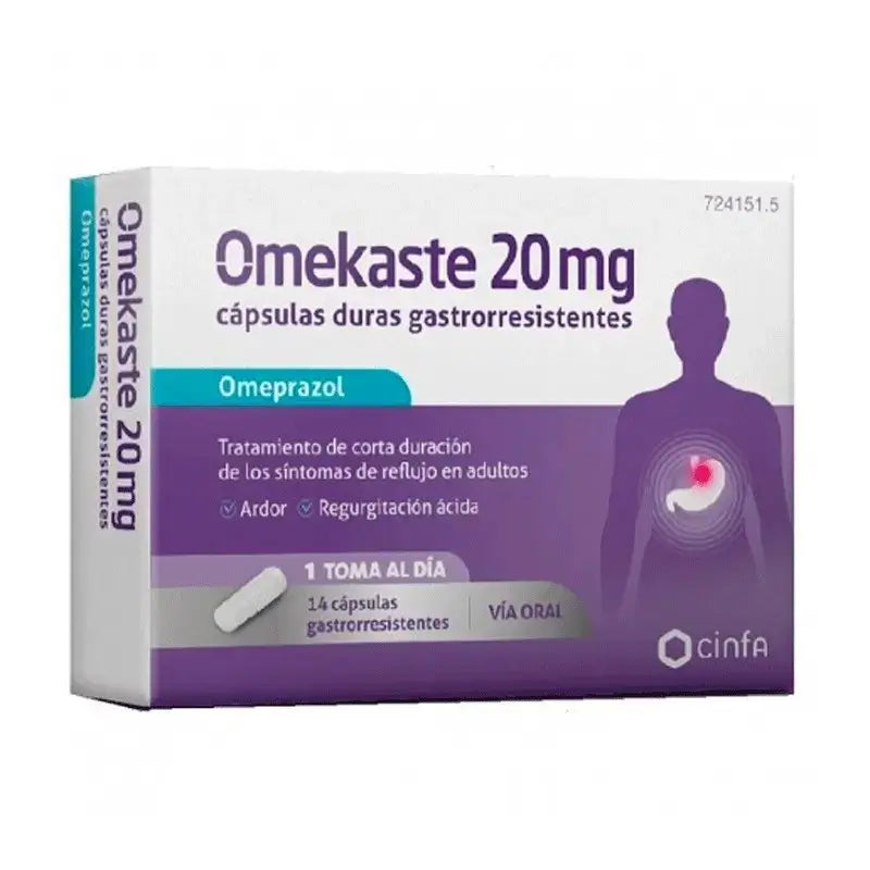 Omekaste 20 mg Blister pack, 14 gastro-resistant capsules