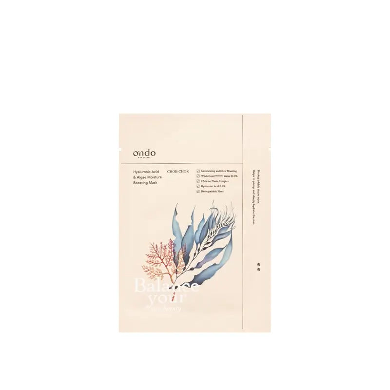 Ondo Beauty 36.5 Hyaluronic Acid & Algae Moisture Boosting Chok-Chok Mask, 25 gr