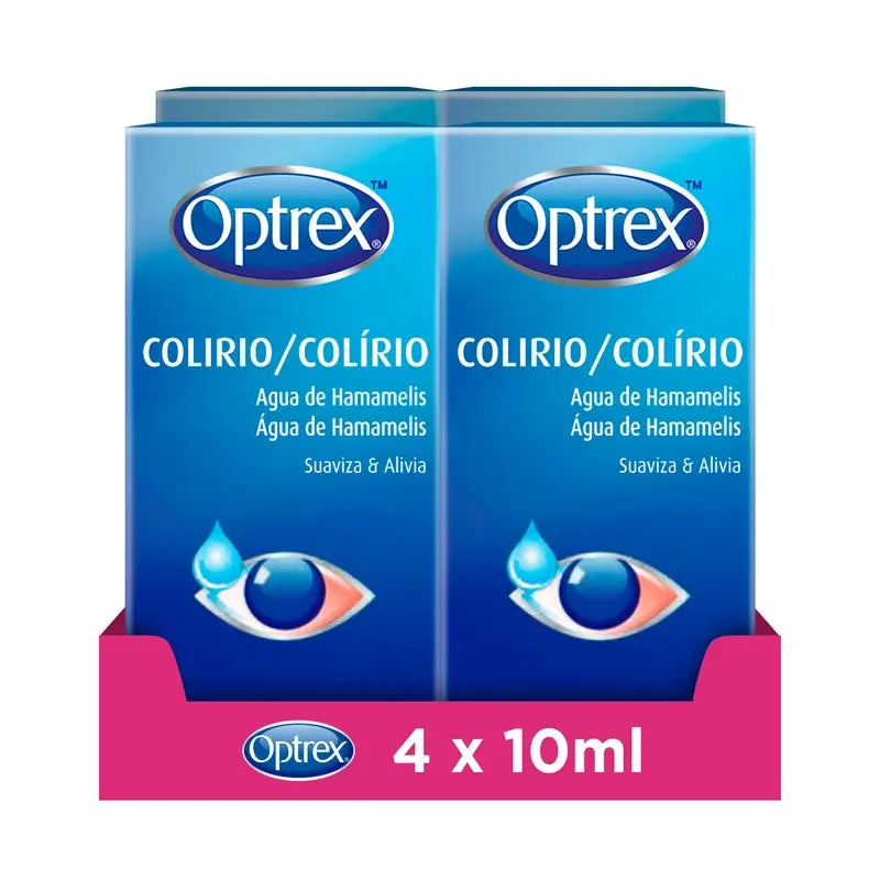 Optrex 4 X Optrex Witch Hazel Water Eye Drops 10 Ml