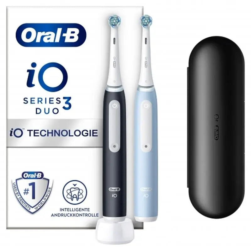 Oral-B Braun iO3s Duplo Electric Toothbrush Black and Blue