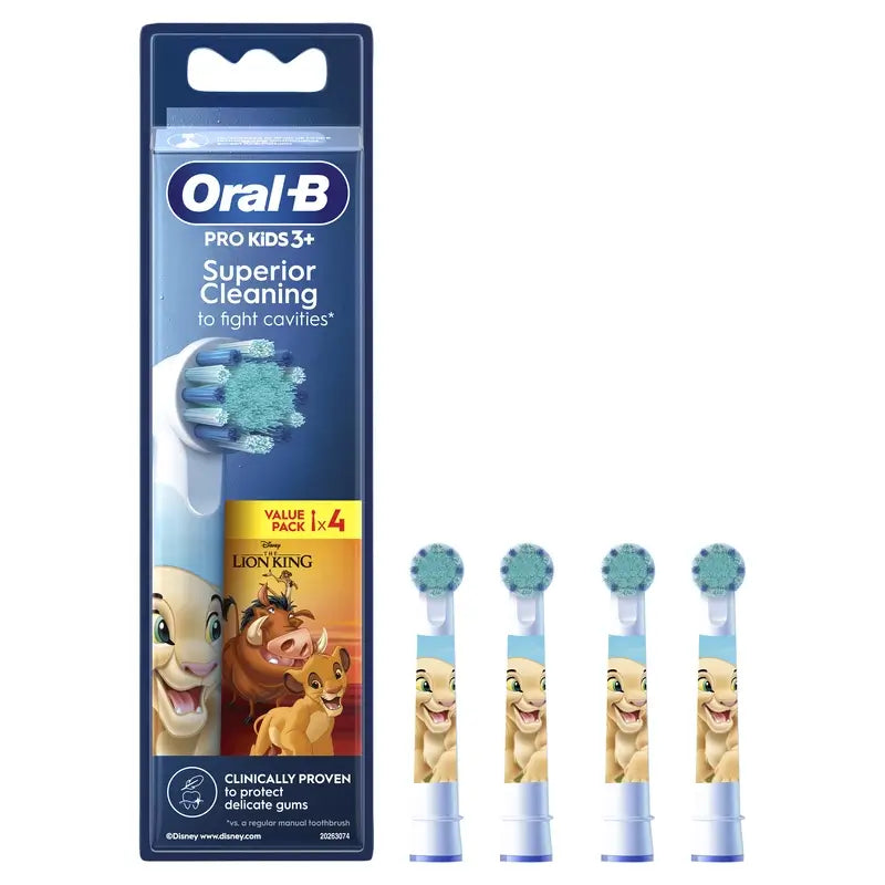 Oral-B Braun Kids Disney The Lion King Character Replacement Brushes, 4 pcs.