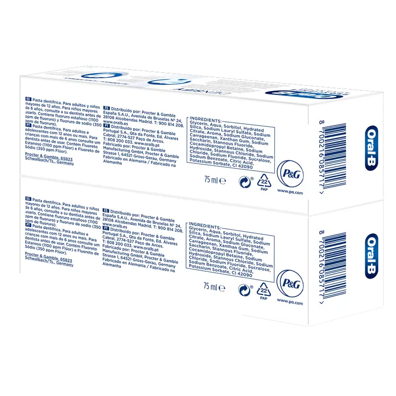 Oral-B Braun Densify Daily Protection Toothpaste 2X75Ml