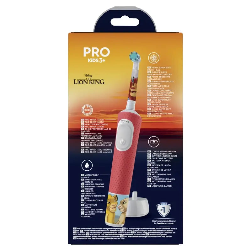 Oral-B Braun Pro Kids The Lion King Electric Toothbrush Designed By Braun