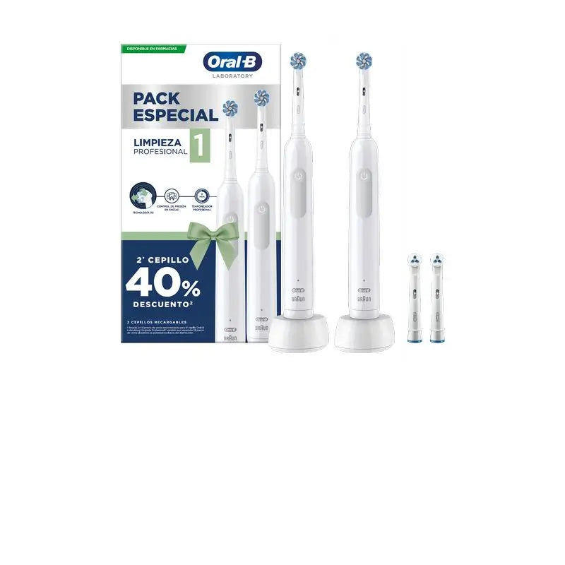 Oral-B Laboratory Pro Clean 1 Electric Toothbrush + 2 Handles