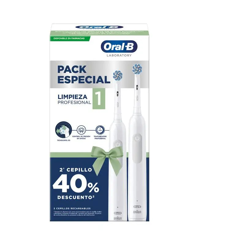 Oral-B Laboratory Pro Clean 1 Electric Toothbrush + 2 Handles