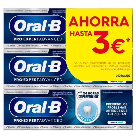 Oral-B Pack Pro-Expert Advanced Science Deep Cleaning Toothpaste, 3 x 75Ml