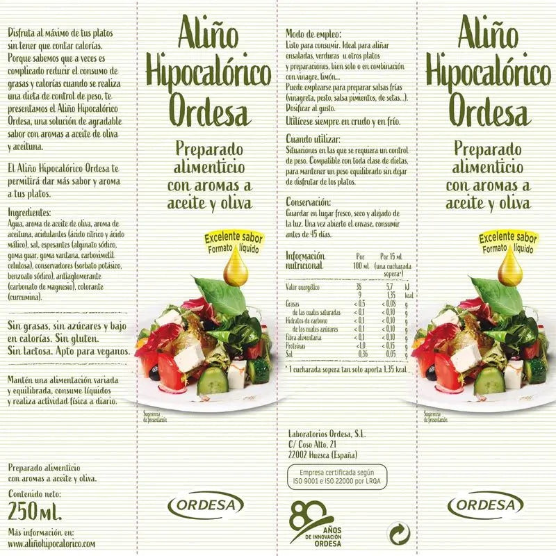 Ordesa Hypocaloric Seasoning Food Preparation , 250 ml