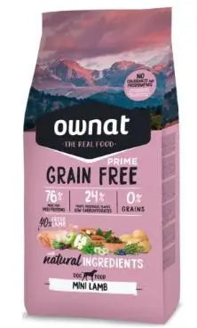 Ownat Prime Canine Adult Mini Grain Free Cordero 3Kg, pienso para perros